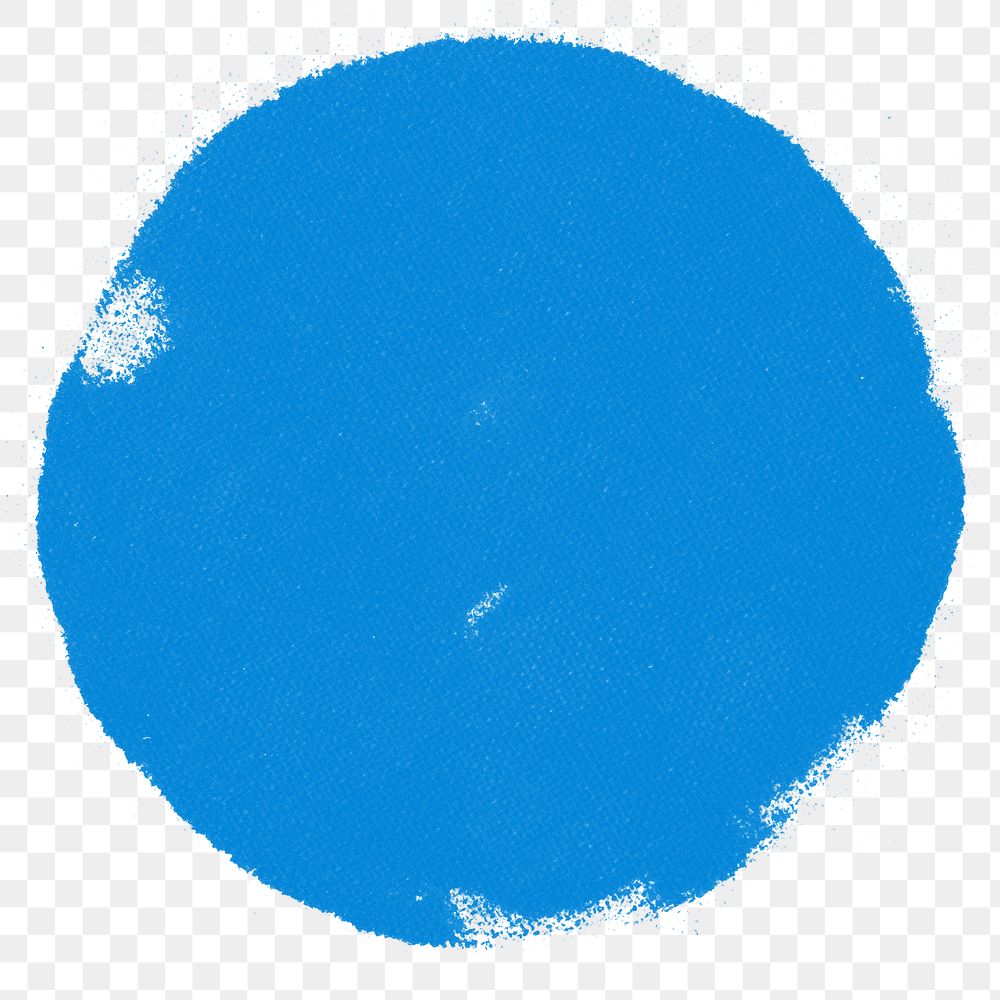 Blue round block print png paint stamp DIY artwork