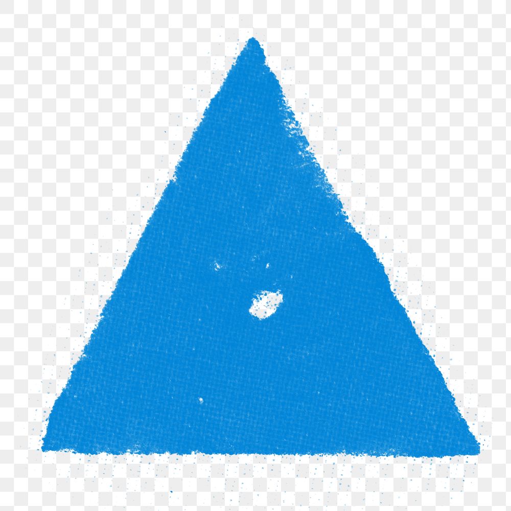 Blue triangle stamp png block print DIY artwork