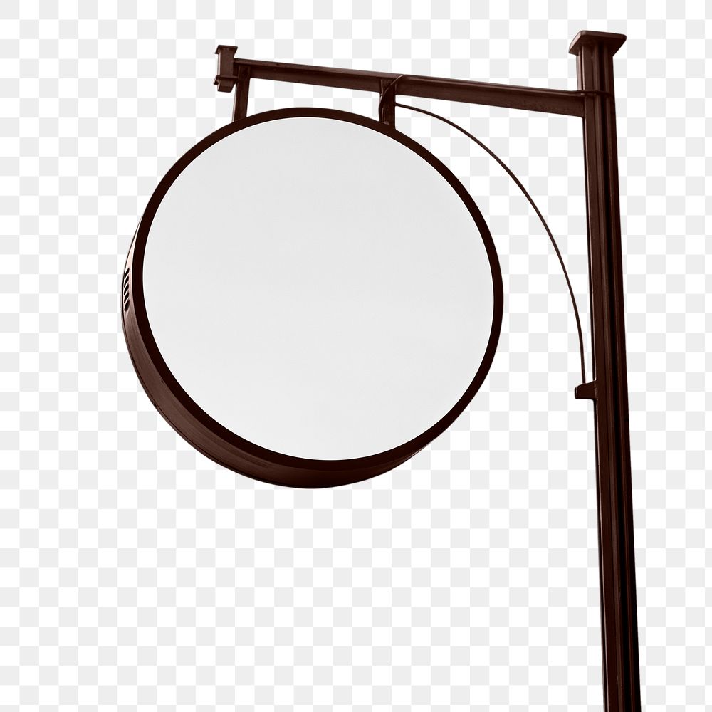 Round sign post mockup png