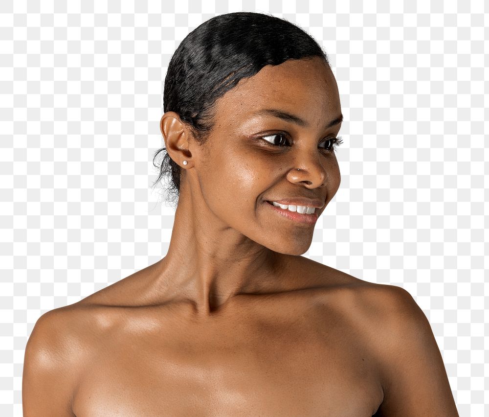 Nude African American woman png portrait
