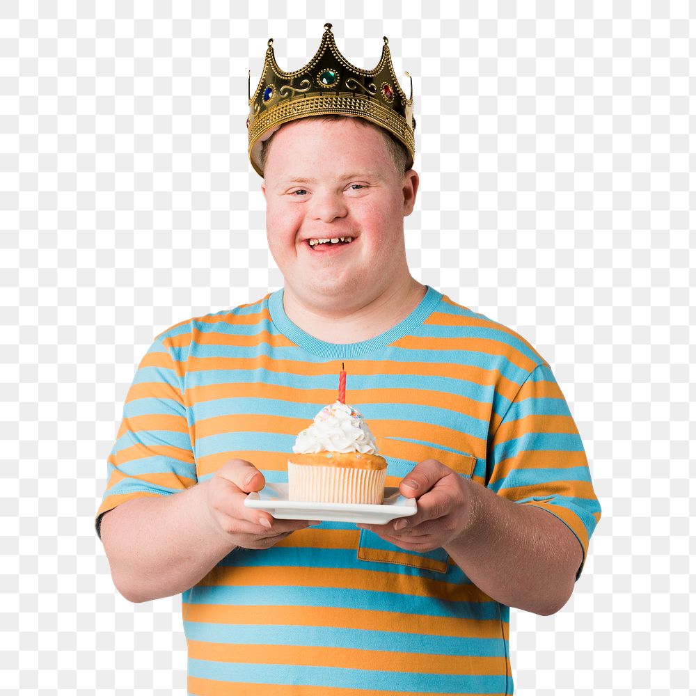 Cool boy with Down Syndrome celebrating his birthday