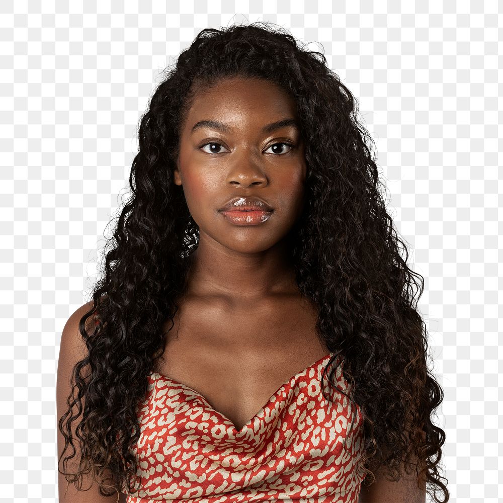 Beautiful black woman in a satin top mockup 