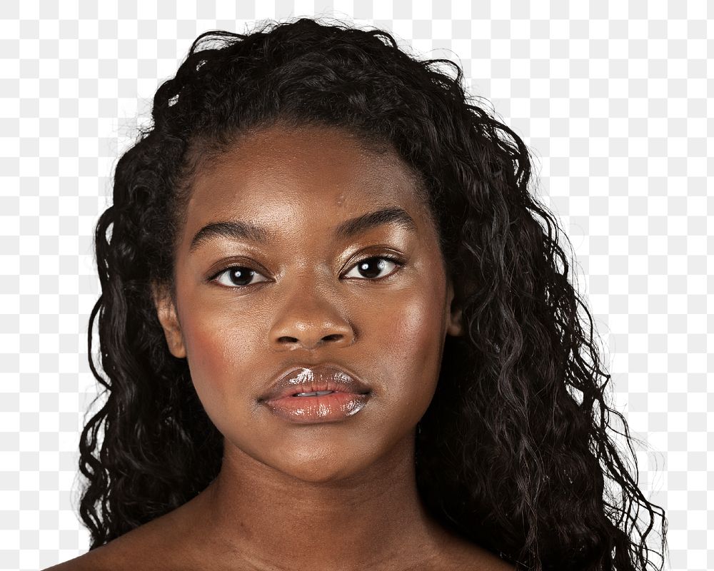 African woman png transparent,  face portrait