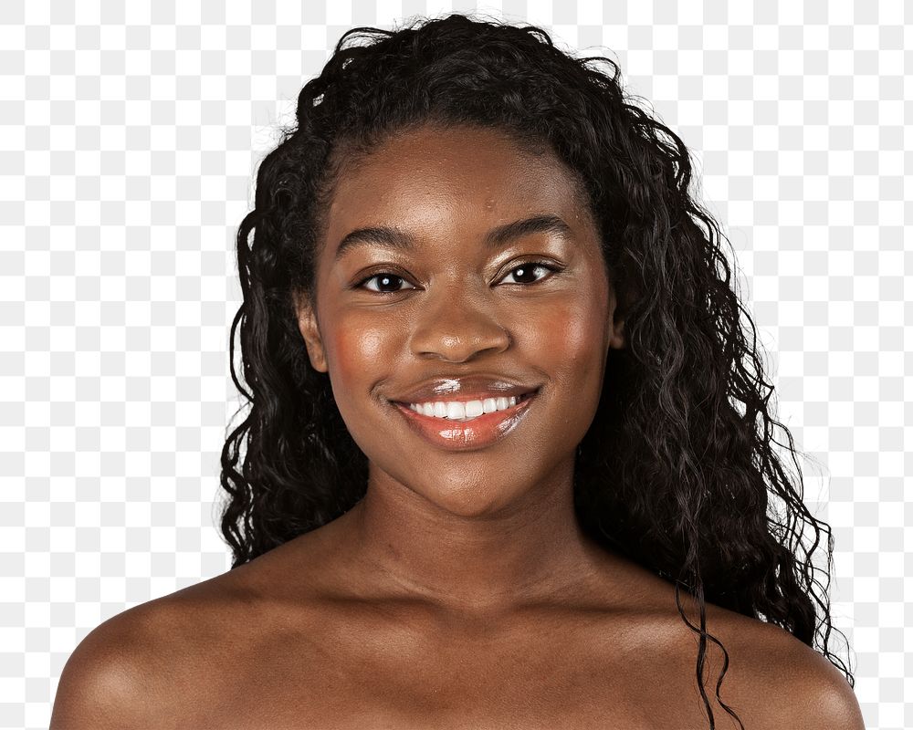 Happy black woman portrait mockup 