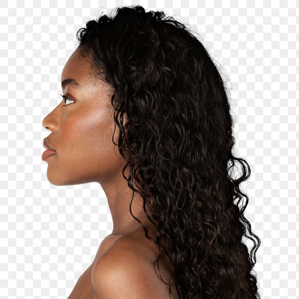 Beautiful black woman in a profile shot mockup