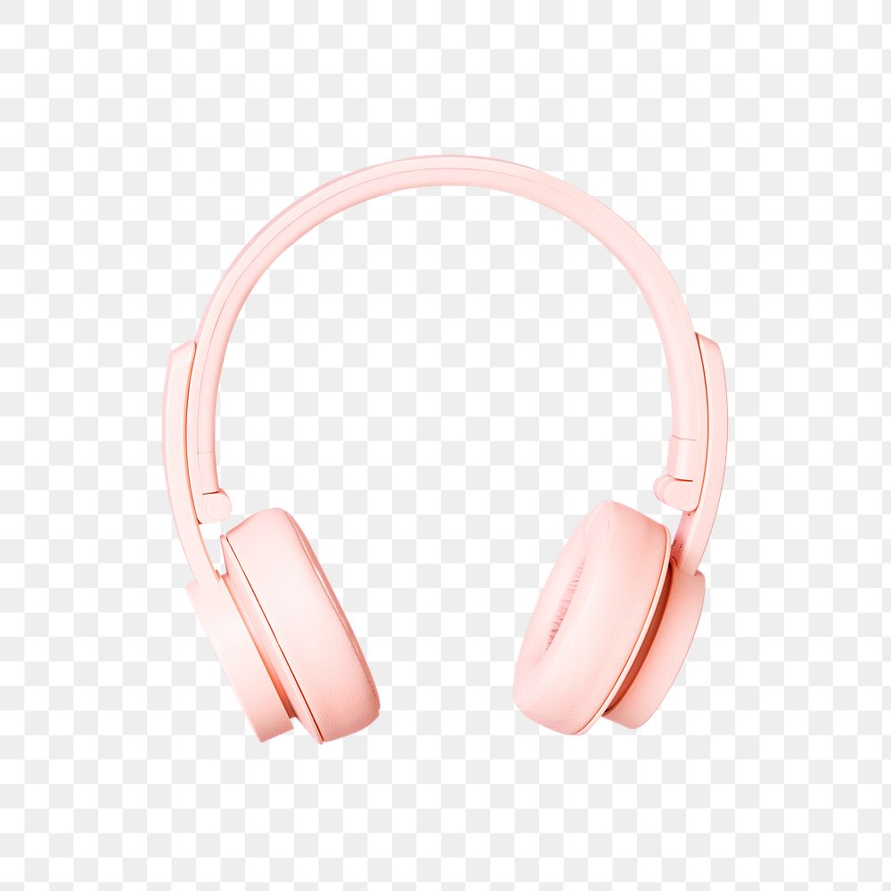 Light pink plastic headphones transparent png