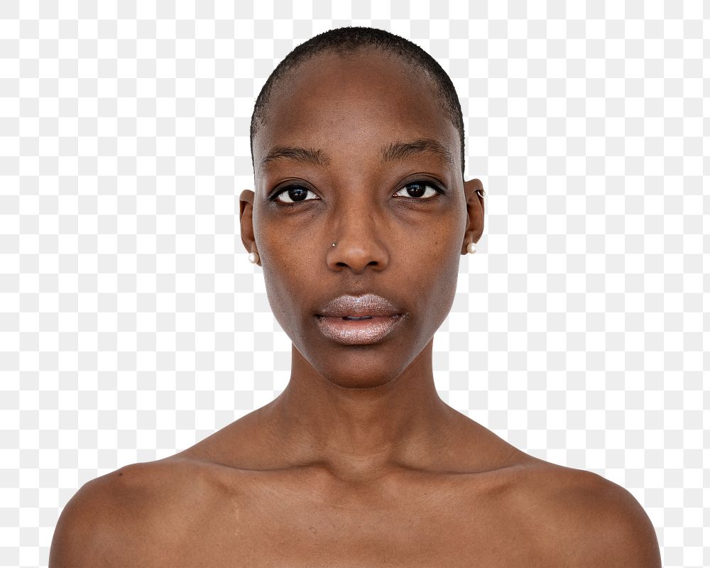 Black woman with a neutral facial expression mockup