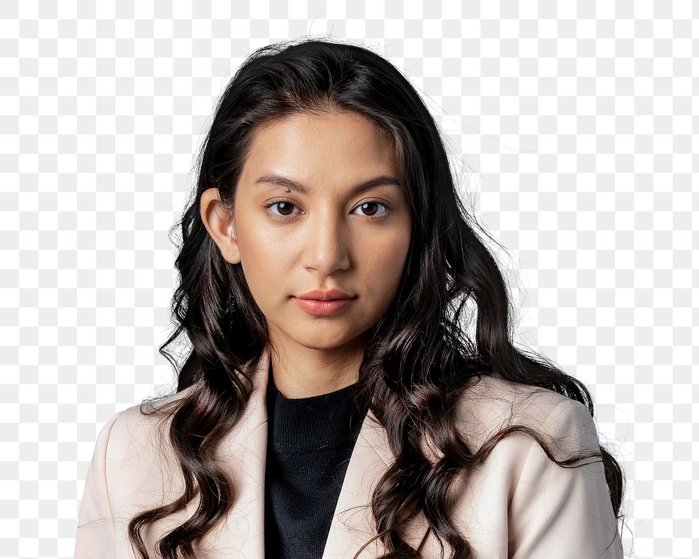 Asian woman png transparent, smiling face portrait