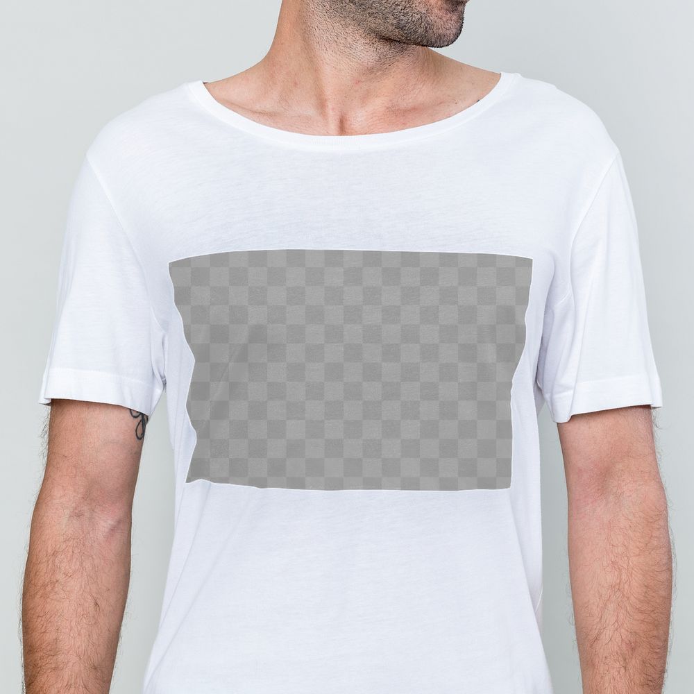 Slim man in a white t-shirt transparent png