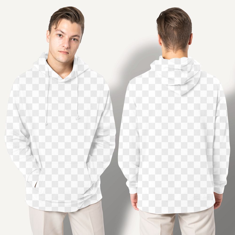 Png hoodie transparent mockup winter fashion studio shoot