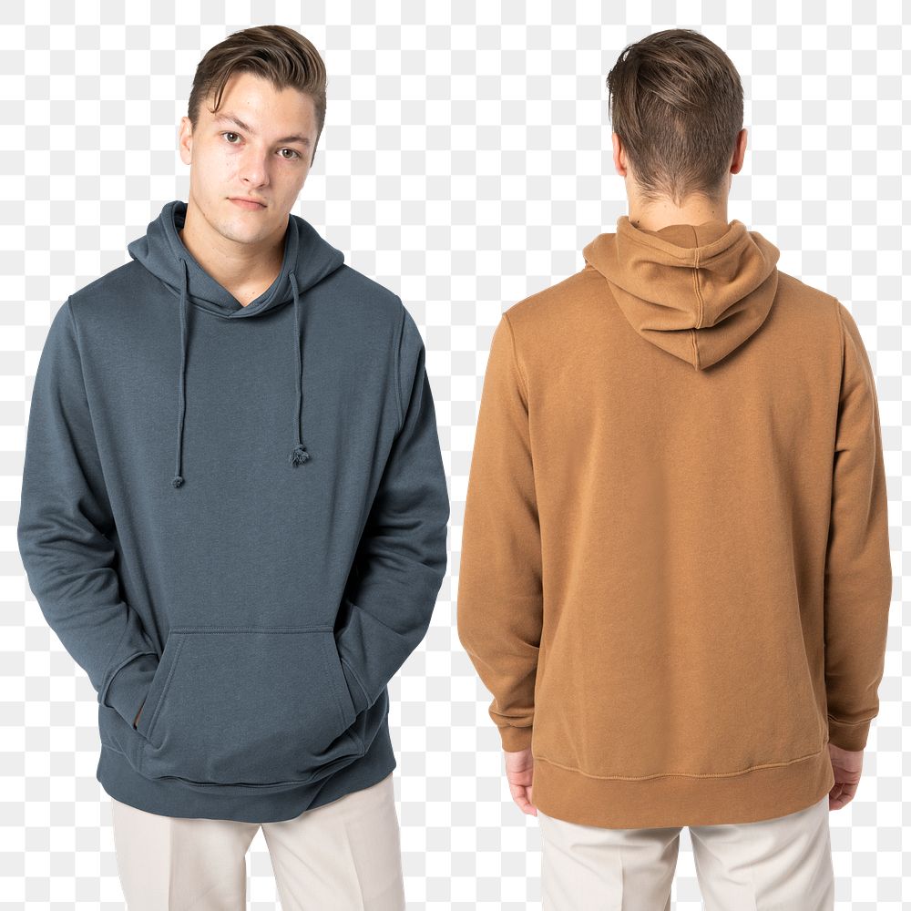 Png man wearing  hoodie for winter apparel shoot
