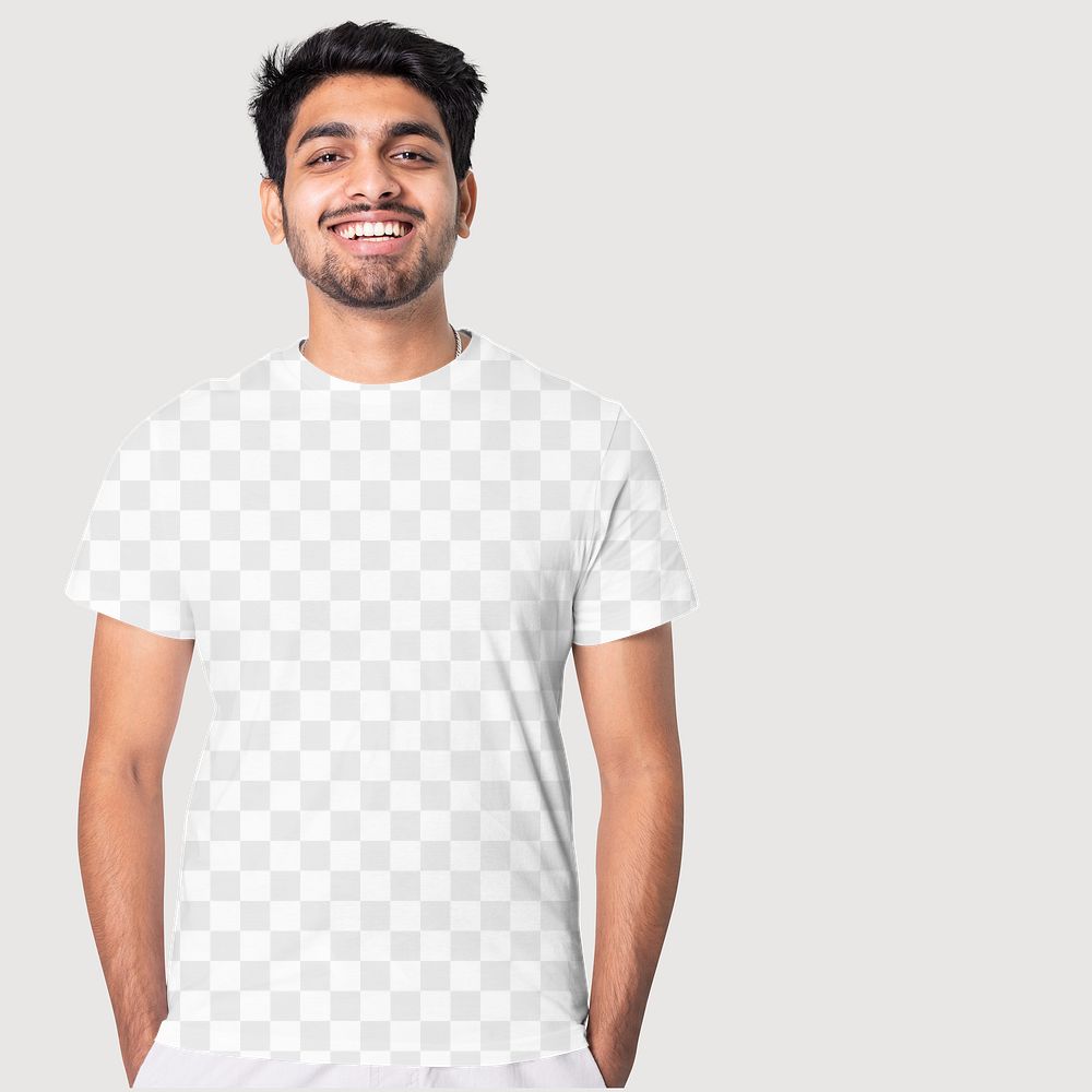 Png t-shirt transparent mockup men&rsquo;s apparel studio shoot