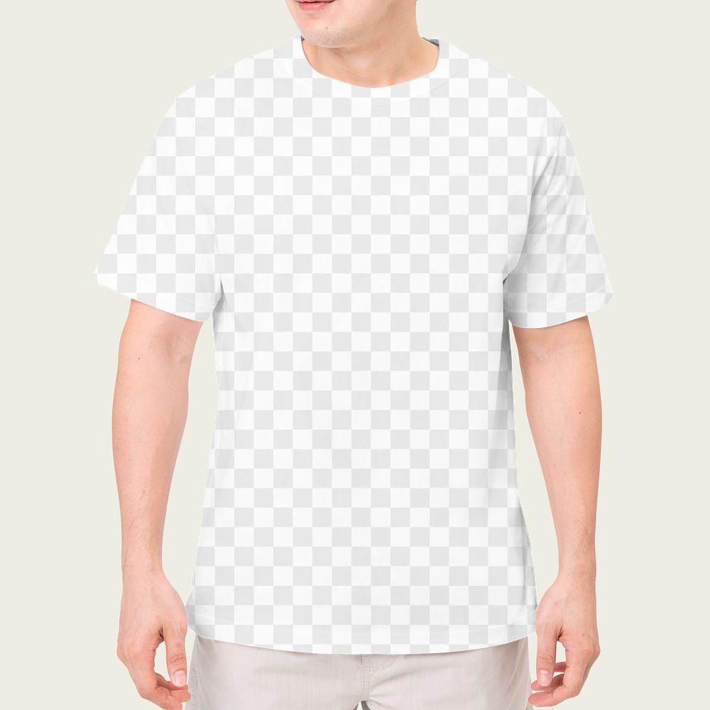 Png t-shirt transparent mockup men&rsquo;s apparel studio shoot