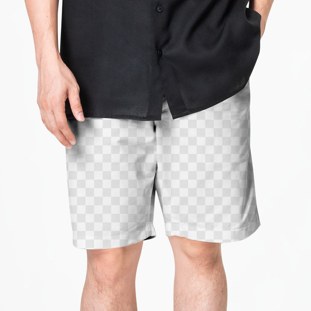 Shorts png mockup transparent men’s basic wear fashion