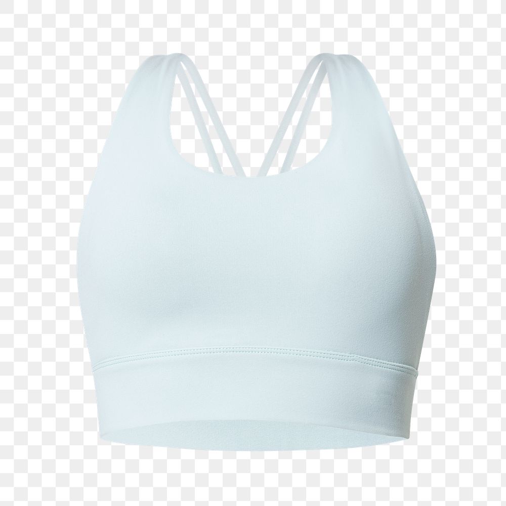 Png racerback sports bra blue mockup women&rsquo;s sportswear apparel back view