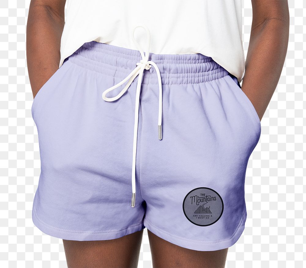 Png women&rsquo;s shorts mockup transparent summer fashion shoot