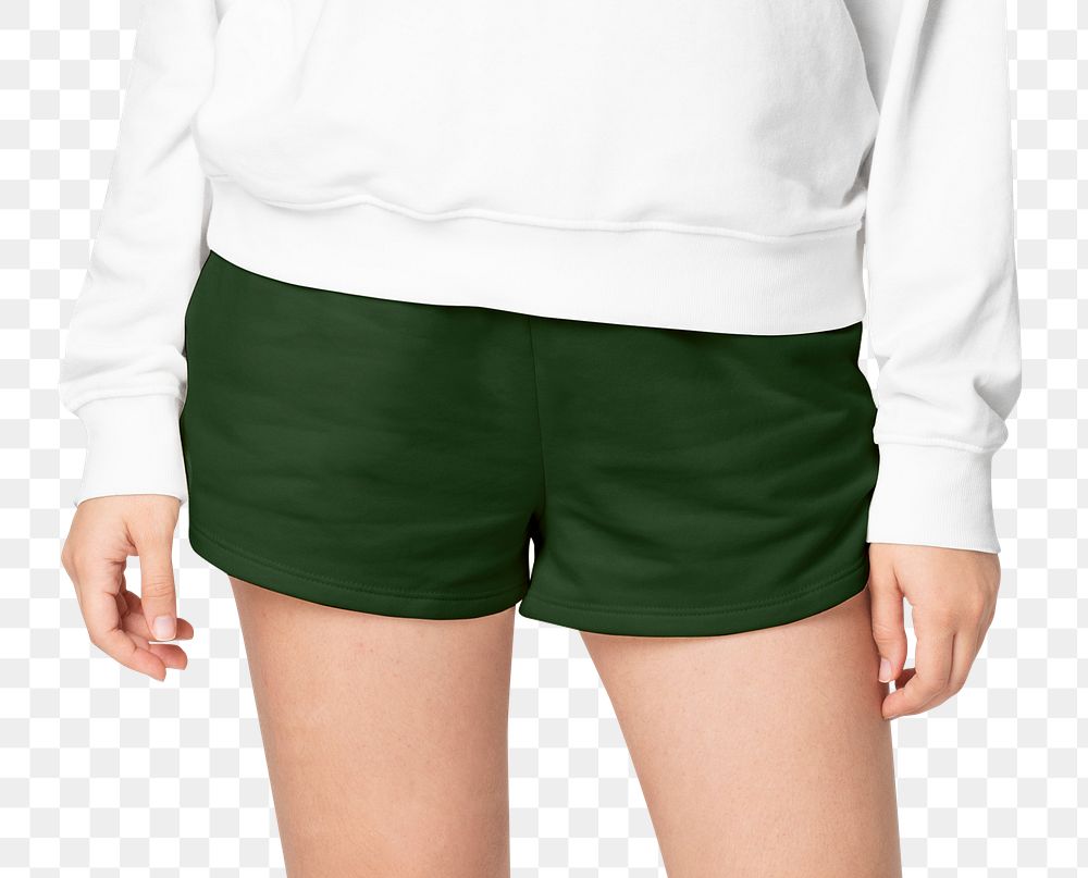 Shorts png mockup green women&rsquo;s basic wear fashion