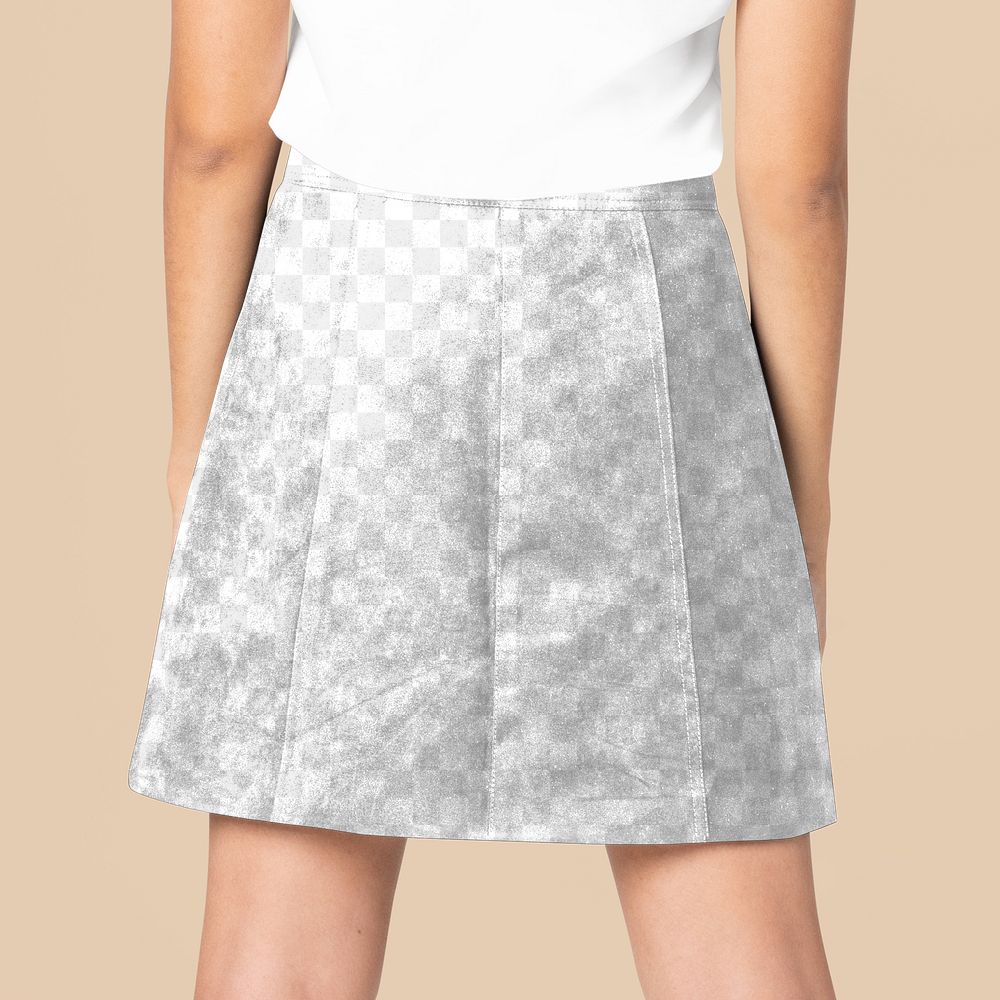Denim skirt png mockup transparent women&rsquo;s streetwear apparel