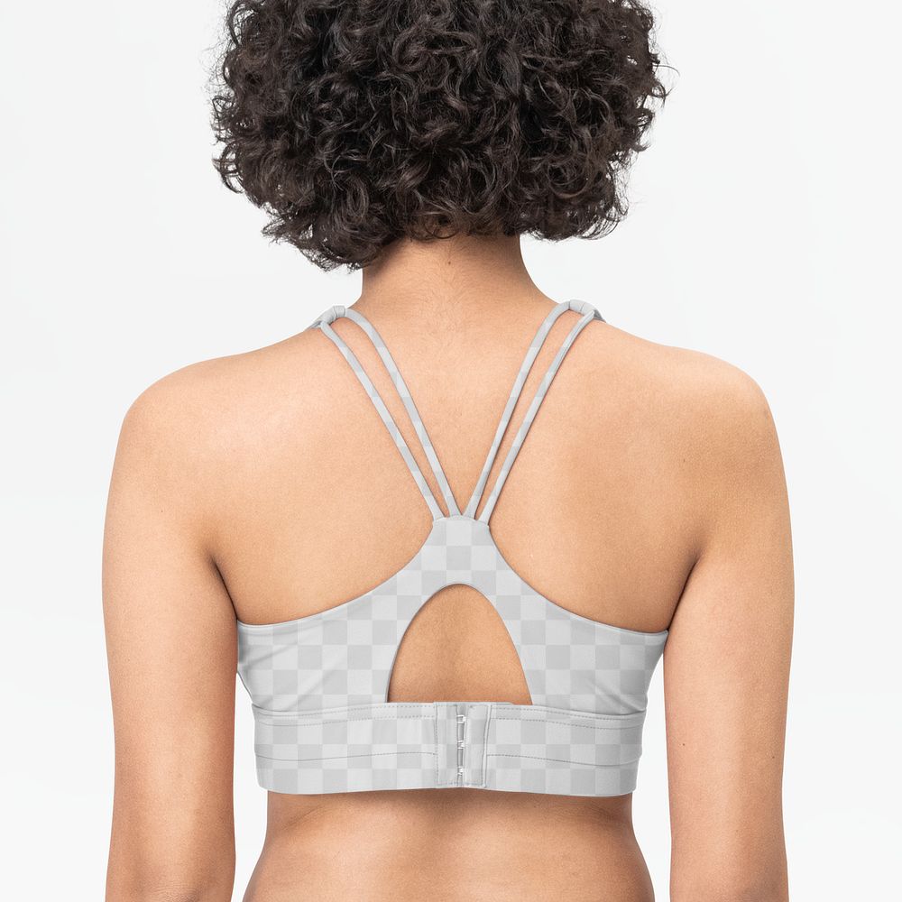Png sports bra mockup in black work out activewear fashion