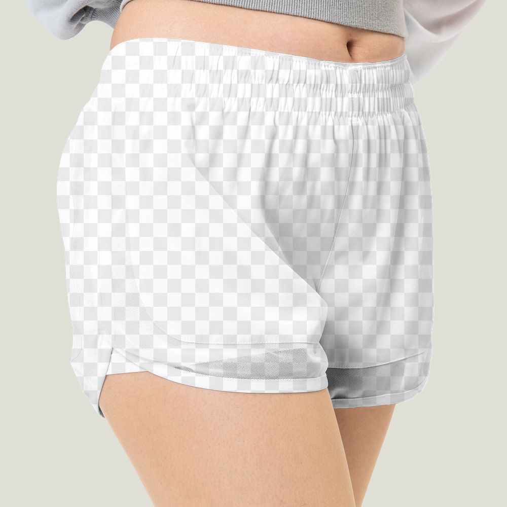 Png women&rsquo;s shorts mockup transparent summer fashion shoot