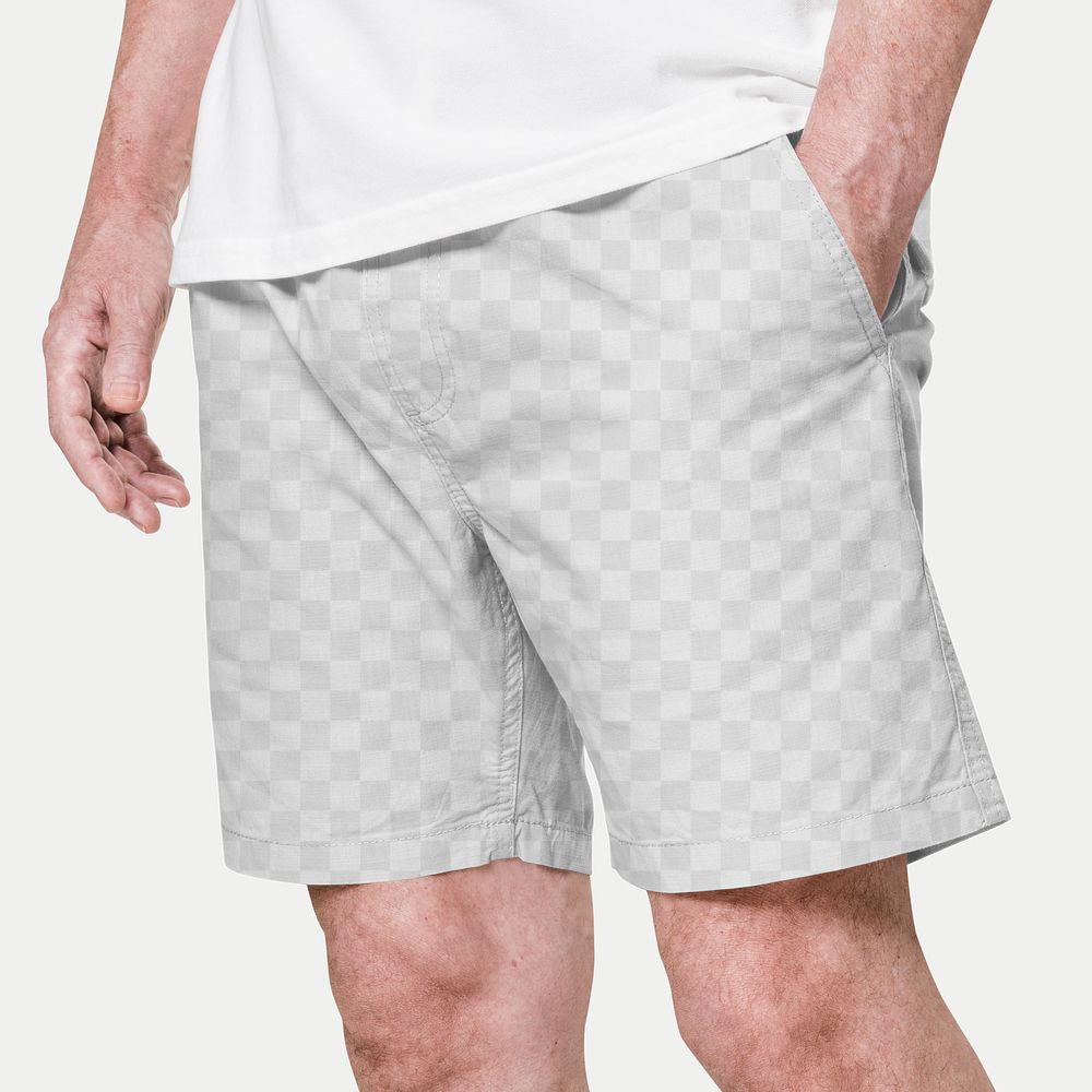 Png shorts mockup transparent men's apparel 