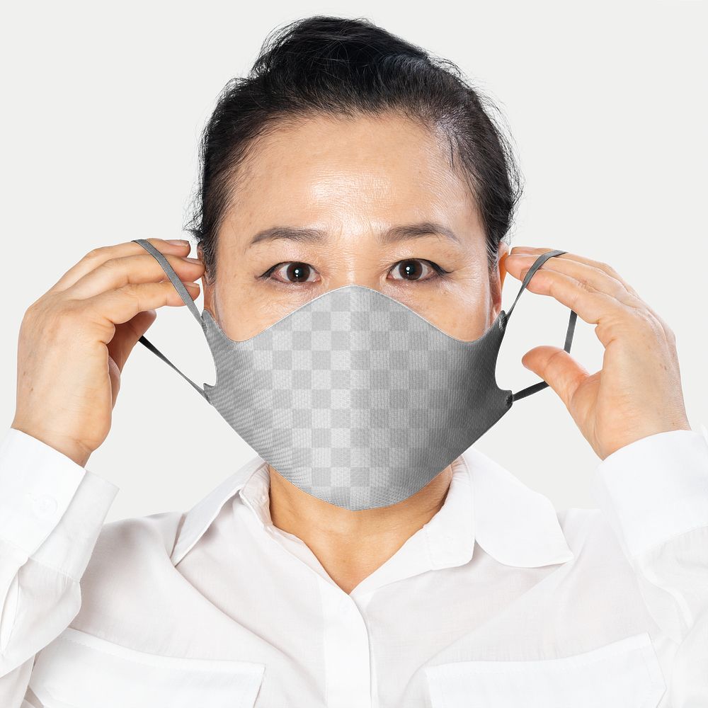 Face mask png transparent mockup covid-19 protection