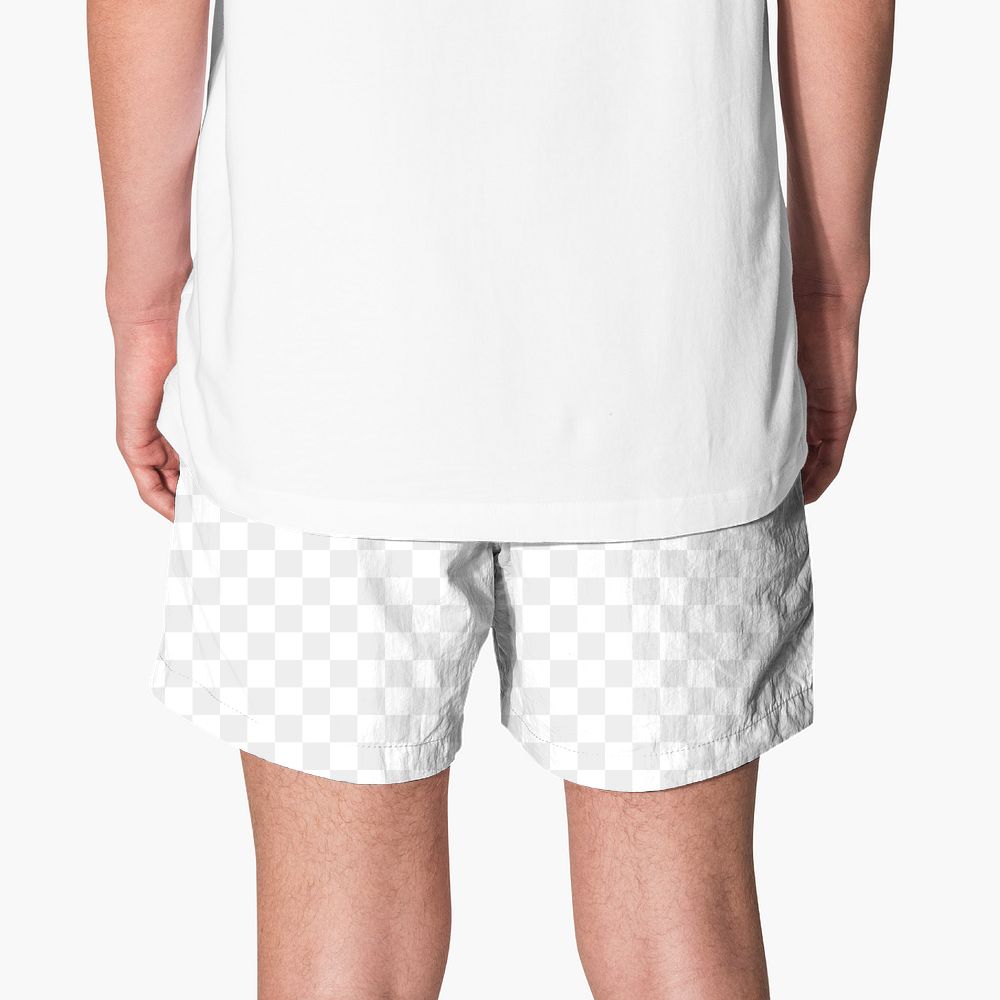 Png boys’ shorts mockup transparent summer apparel shoot