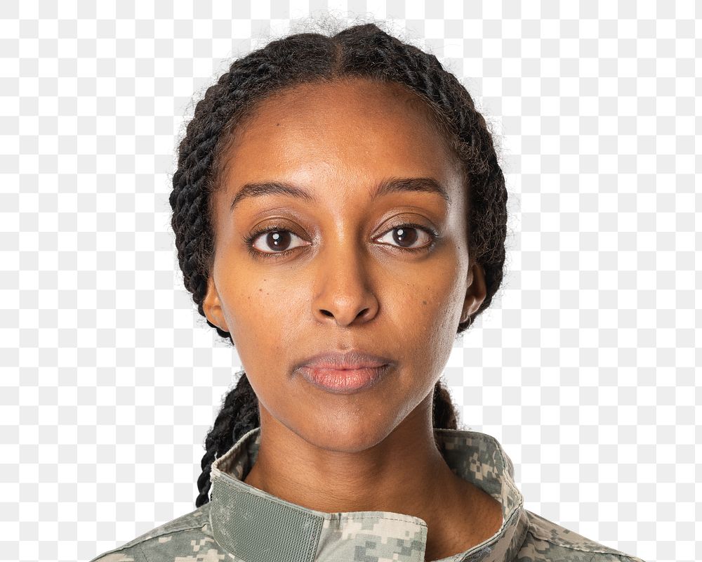 African female soldier png transparent, jobs and career portrait