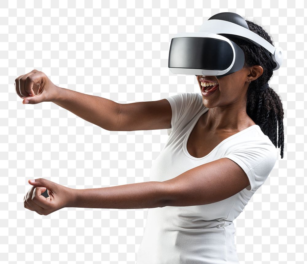 VR racing game png mockup gaming technology