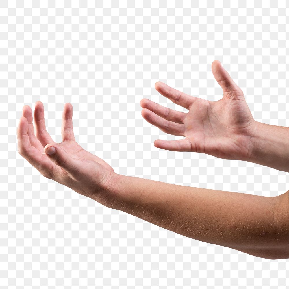 Hands holding something mockup png