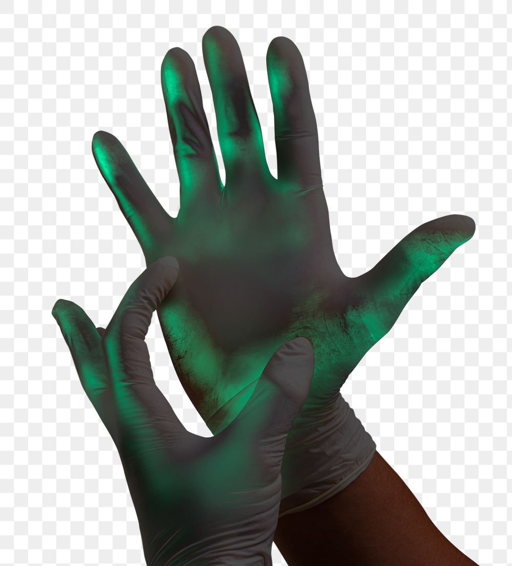 Hand holding gesture png mockup on medical worker&rsquo;s hands
