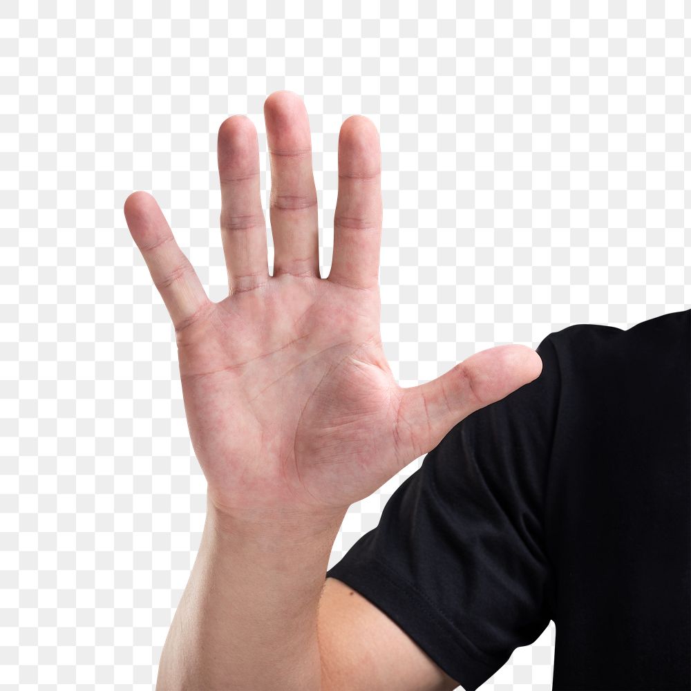Hand pointing holding 5G mockup png transparent background