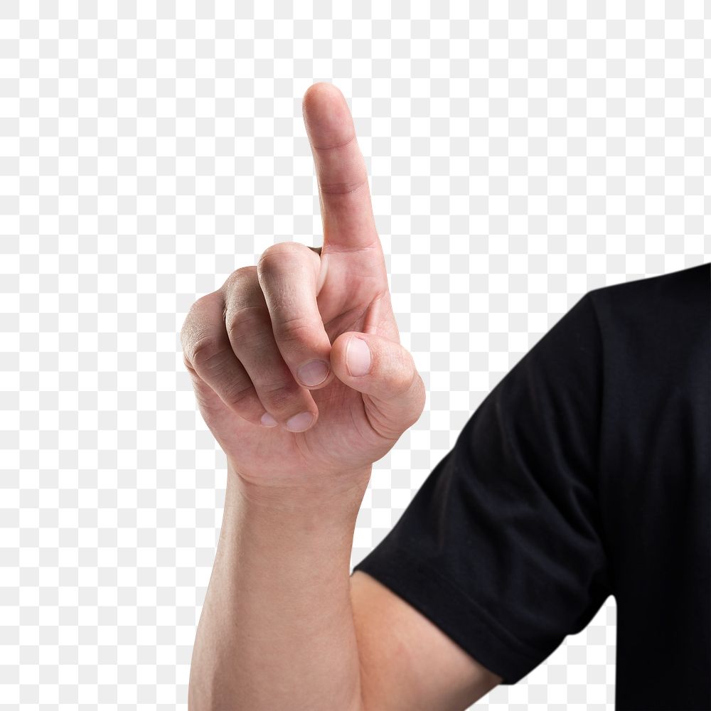 Finger pointing out png mockup