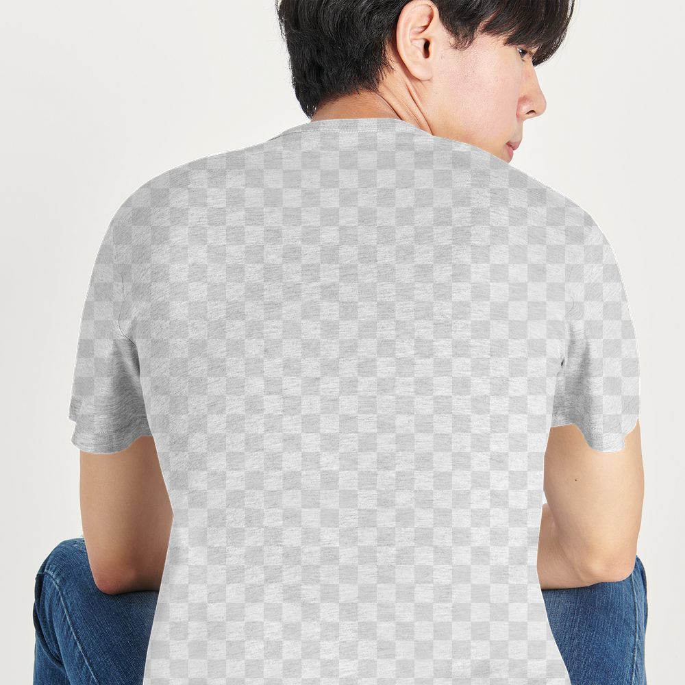 Png men's tee mockup with jeans