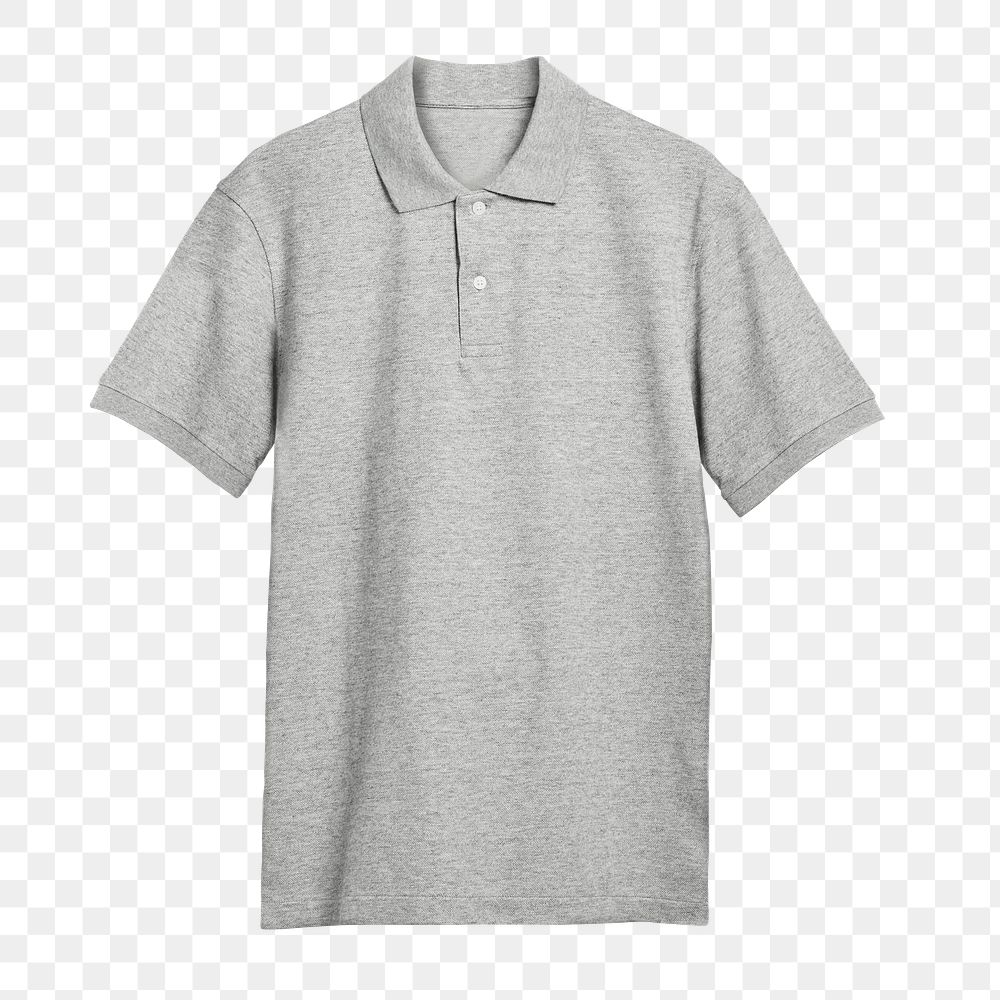 Png men's gray polo shirt mockup