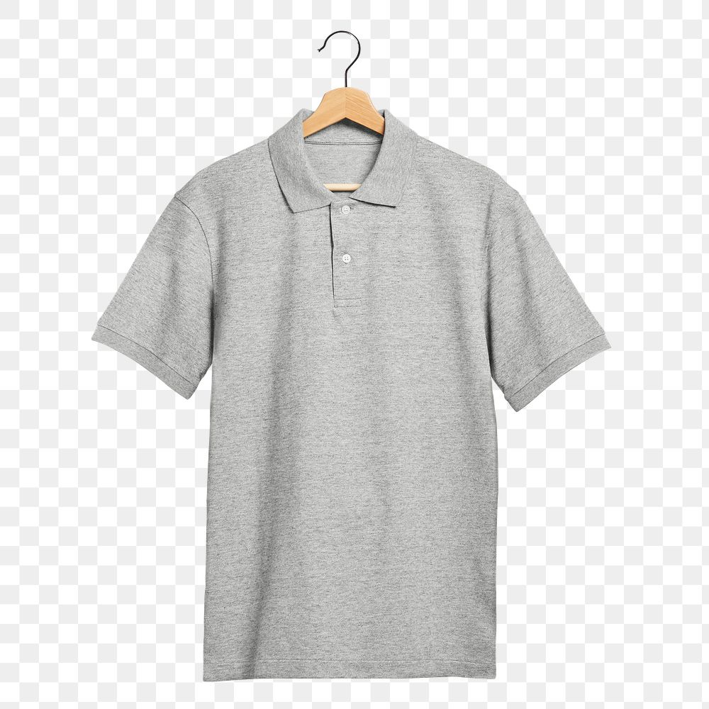 Png men's gray polo shirt mockup