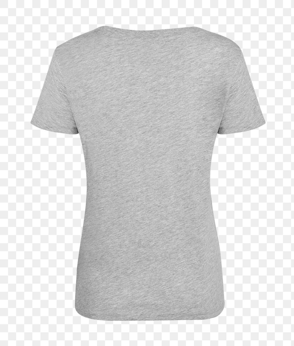 PNG back view gray t-shirt mockup