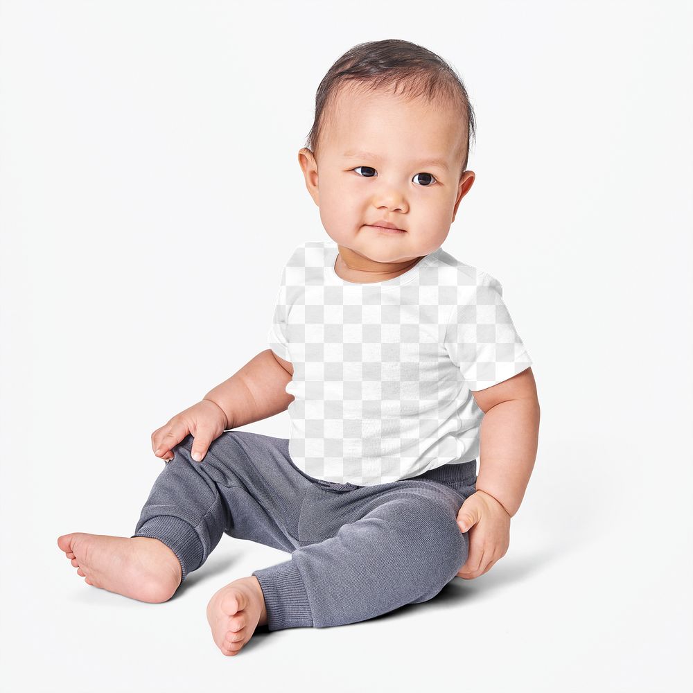 Baby's png clothing mockup in studio