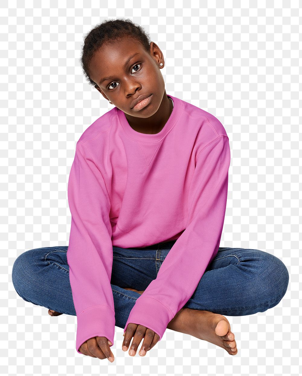 Png kid's sweater on model