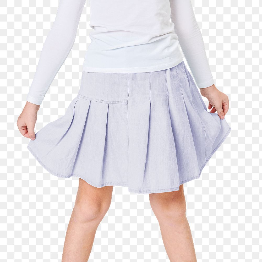 Woman in a blue skirt png mockup