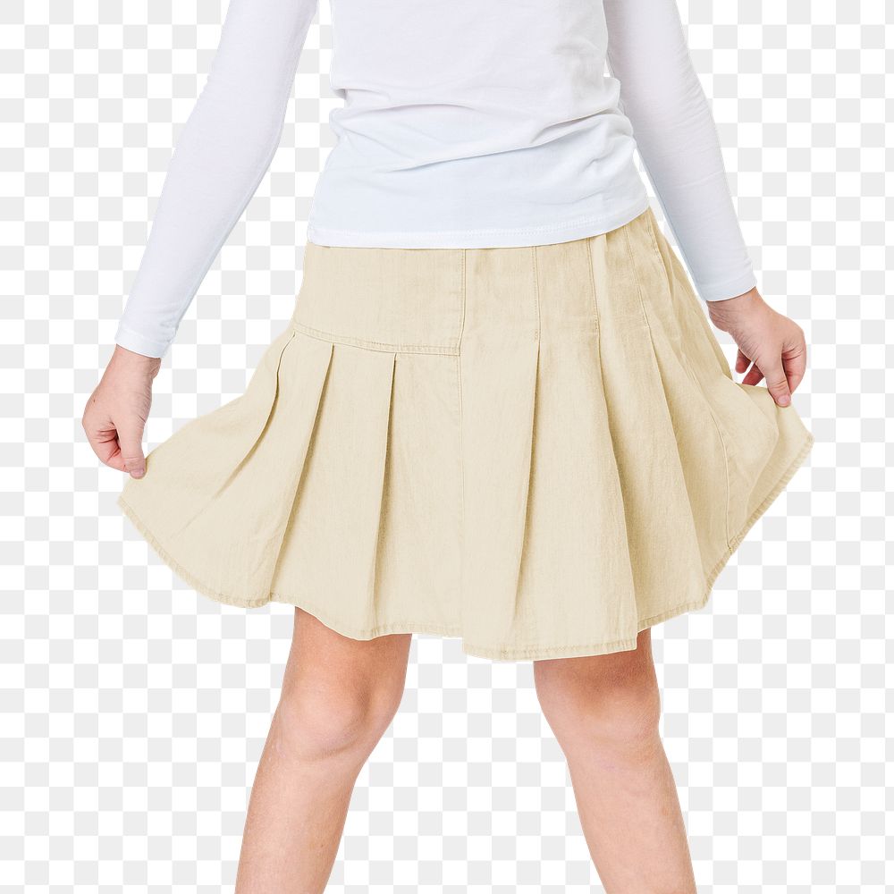 Woman wearing beige skirt png mockup
