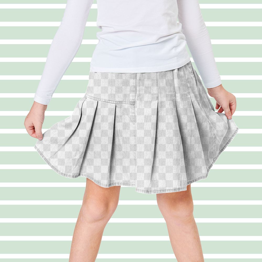 Woman wearing png skirt mockup