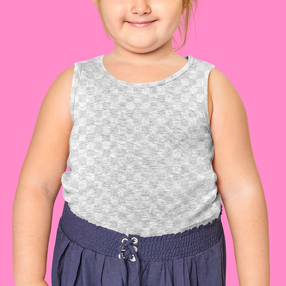 Girl wearing png sleeveless mockup