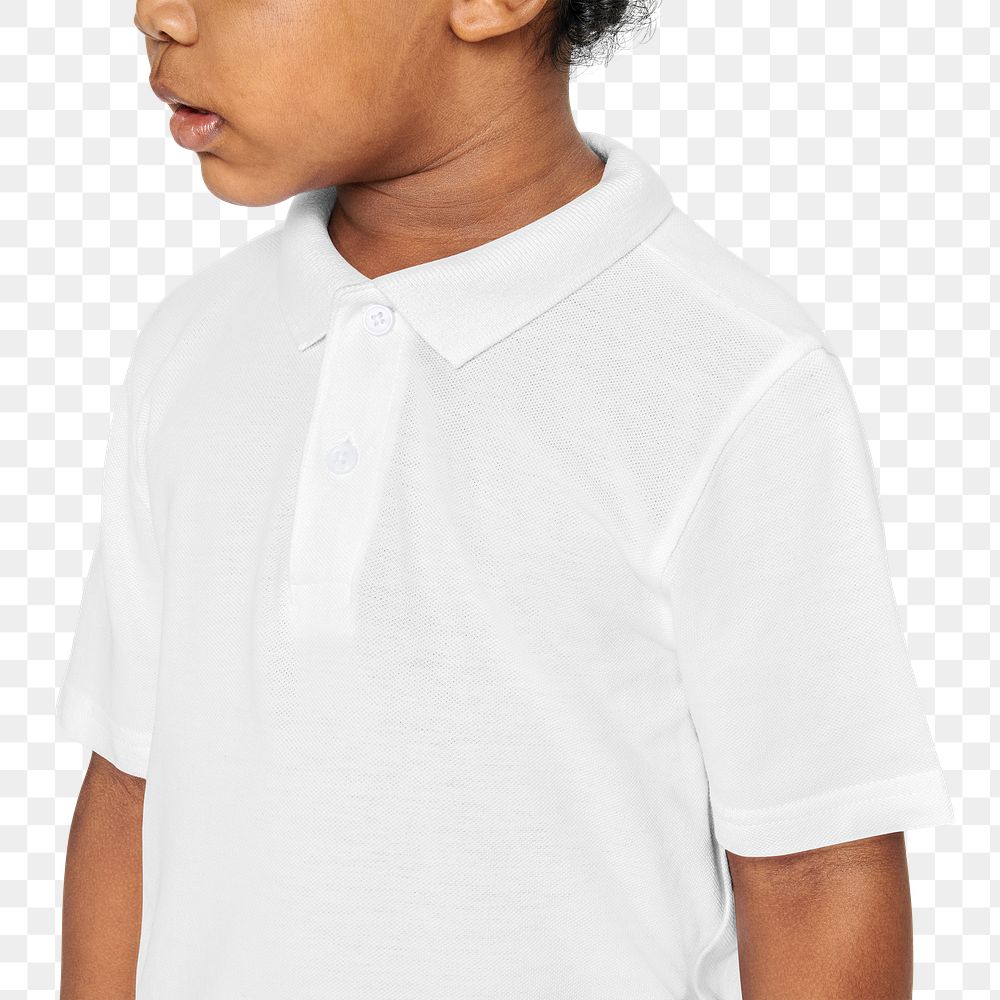Black boy wearing white png mockup in studio