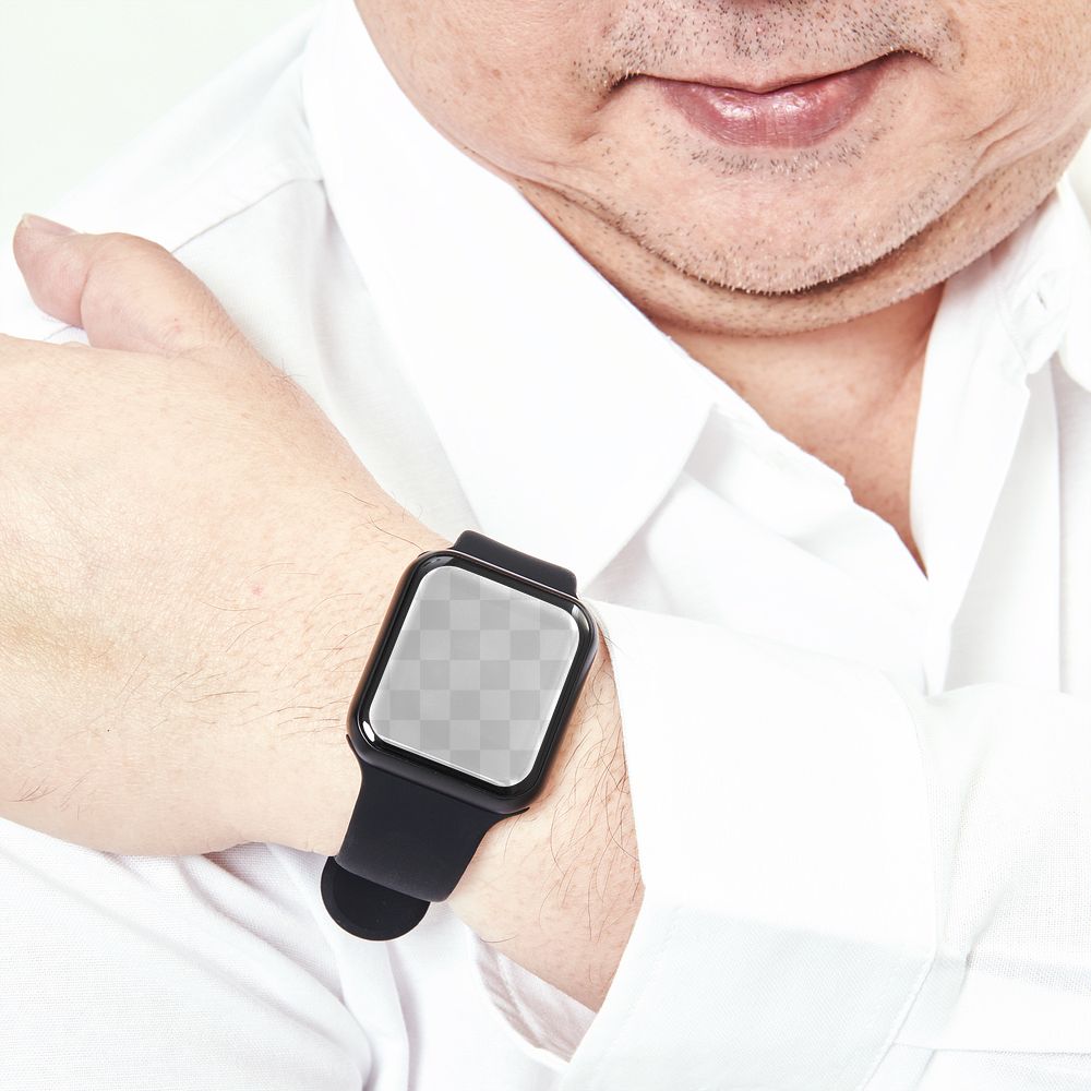 Wrist smartwatch on a person png mockup