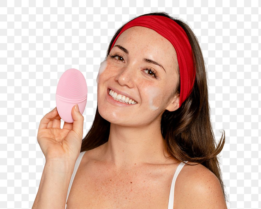 Facial cleaning tool png, transparent background, facial massager