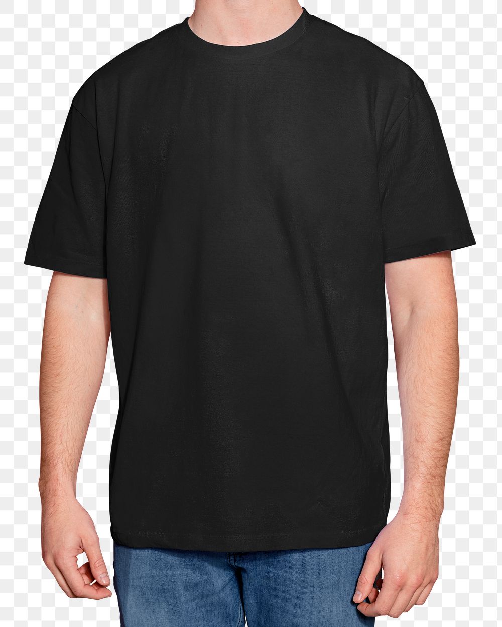Black tshirt png sticker, transparent background