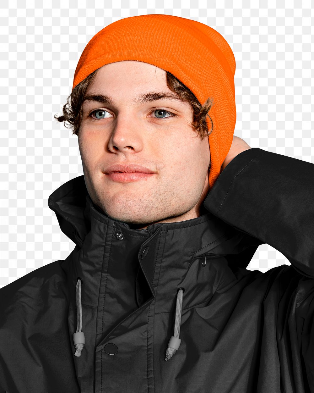 Man png in winter clothes, transparent background