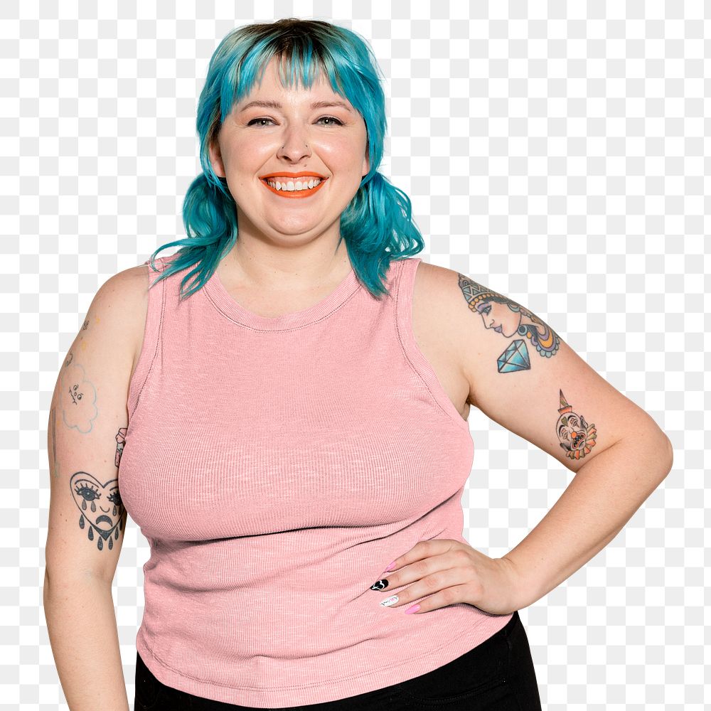 Body positivity png woman with curves, transparent background