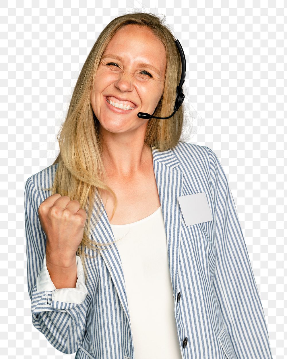 Customer service female employee mockup png with a headset